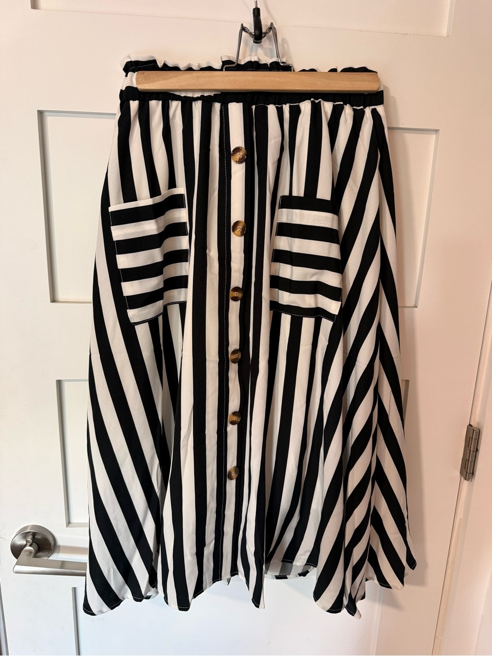 Black and White striped skirt